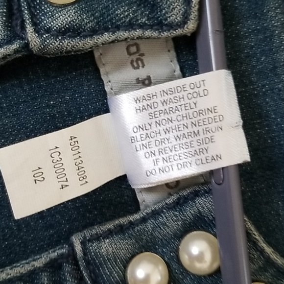 Chico's Platinum Denim Jeans embellished Jacket - Picture 12 of 16